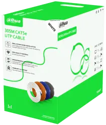 Bobina Cable de Red UTP 305 Metros CAT5 de 100% Cobre PFM922I-5EUN-C Blanco DAHUA